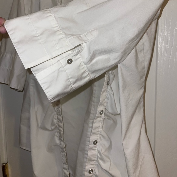 7th Avenue New York & Company White Contoured Button Down Blouse Size Large - Picture 9 of 11